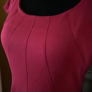 Tahari cherry red stretchy midi dress 8